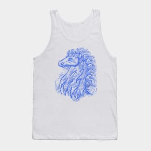 Side Profile of a Horse Head with Curly Hair Hand Drawn Illustration Tank Top